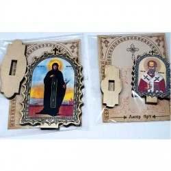 Drvena Ikona Sveti Georgije - Đorđe sa postoljem (9.5x6.1)cm - u pakovanju
