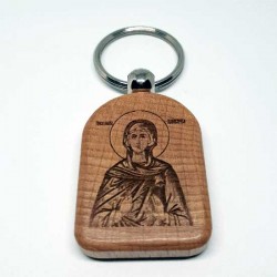 Privezak za ključeve od drveta Sveta Petka - Paraskeva (4.7x3.5)cm