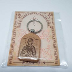 Privezak za ključeve od drveta Sveta Petka - Paraskeva (4.7x3.5)cm - u pakovanju