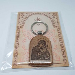 Privezak za ključeve od drveta Bogorodica (4.7x3.5)cm - u pakovanju