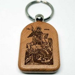 Privezak za ključeve od drveta Sveti Georgije - Đorđe (4.7x3.5)cm