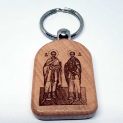 Privezak za ključeve od drveta Sveti Apostoli Petar i Pavle (4.7x3.5)cm