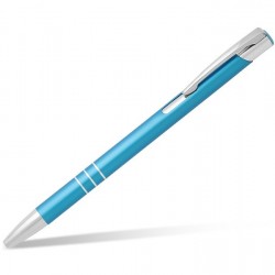 Metal Ball Pens - OGGI SLIM Engraved (0.8x13.8)cm - turquoise