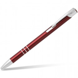 Metal Ball Pens OGGI SLIM Engraved (0.8x13.8)cm - red