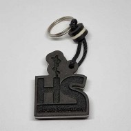 Key Pendant made of EVA foam engraved- black white black