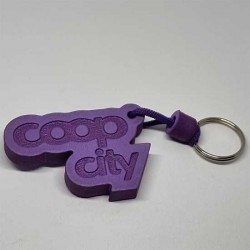 Key Pendant made of EVA foam engraved- purple