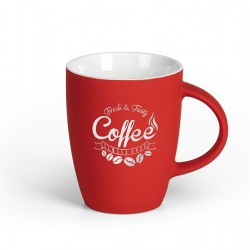 LUCIA SOFT Stoneware Mug Cup 300ml Engraved - Red