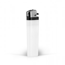 DOMINO Plastic Flint Lighter with Print (8.1x2.4x1.2)cm - White
