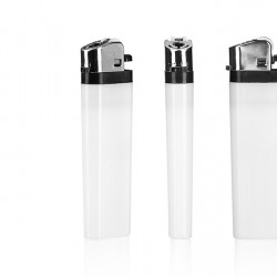 DOMINO Plastic Flint Lighter with Print (8.1x2.4x1.2)cm - White
