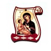 Wooden Blessing of Vrigin Mary with Prayer for Drivers (6.2x4.9) cm