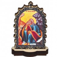 Drvena Ikona Sveti Prorok Ilija sa postoljem (9.5x6.1)cm