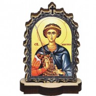 Drvena Ikona Sveti Dimitrije sa postoljem (9.5x6.1)cm