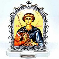 Plexiglass Icon St. Demetrius with Pedestal (6.2x3.9)cm