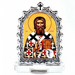 Ikona Sveti Sava sa postoljem od pleksiglasa (6.2x3.9)cm