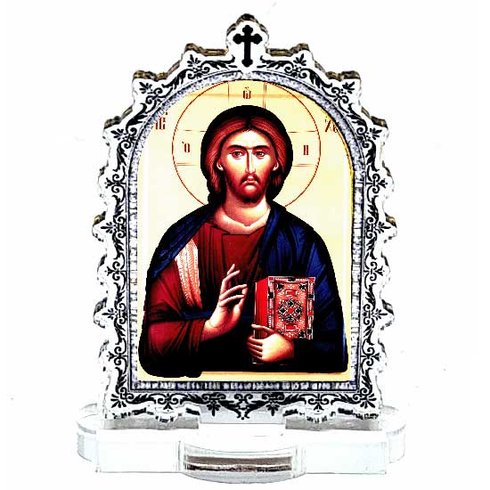 Ikona Gospod Isus Hristos sa postoljem od pleksiglasa (6.2x3.9)cm - u pakovanju