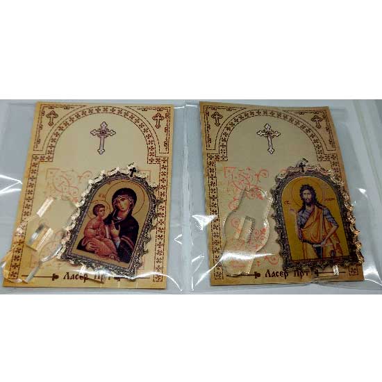  Plexiglass Icon St. Apostel Thomas with Pedestal (6.2x3.9)cm - in the package