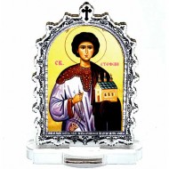Plexiglass Icon St. Steven with Pedestal (9.5x6.1)cm