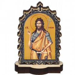 Drvena Ikona Sveti Jovan Krstitelj sa postoljem (6.2x3.9)cm