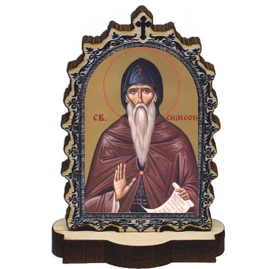 Drvena Ikona Sveti Simeon sa postoljem (6.2x3.9)cm