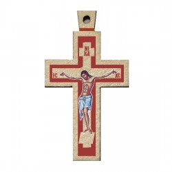 Color wooden cross (3.7x2)cm - in the box