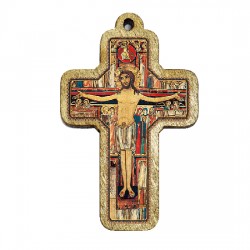 Color wooden cross (3.6x2.6)cm - in the box