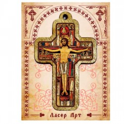 Wooden Color Cross for Car with Prayer for Drivers (8.4x5.4)cm