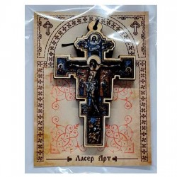 Wooden Cross for Car in Color (8.22x5.3)cm - in the package