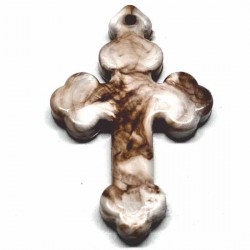 Wooden cross with a marble of polystyrene frame monastery Manasija (3.6x2.3)cm