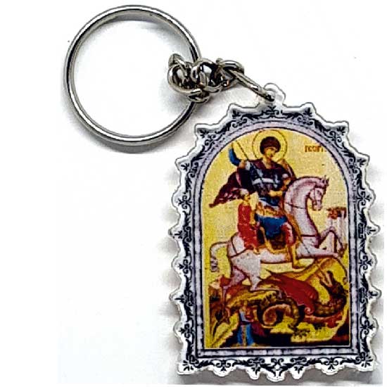 Privezak za ključeve od Pleksiglasa Sveti Georgije - Đorđe (4.7x3.5)cm - u pakovanju