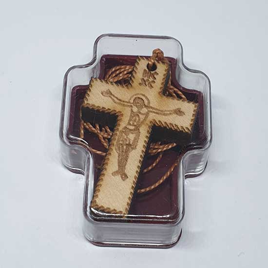 Wooden Engraved Cross (3.5x2.3)cm - in the box
