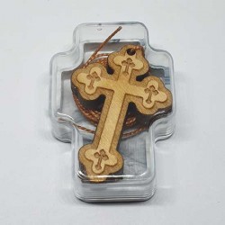 Wooden Engraved Cross (3.6x2.5)cm - in the box