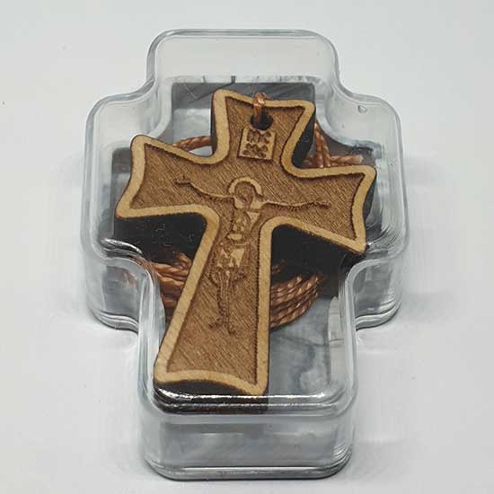 Wooden Engraved Cross (3.3x2.4)cm - in the box