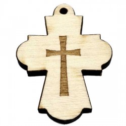 Wooden Engraved Cross (3.6x2.8)cm - in the box