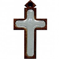 Wooden cross with sticker (2.7x1.6)cm