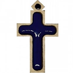 Wooden cross with sticker (2.7x1.6)cm - in the box