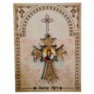 Wooden cross with sticker Virgin Mary (5.6x4)cm